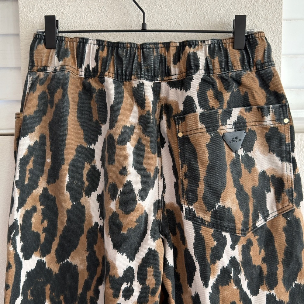 AJE Studio Sienna Wide Leg Jeans Animal Print - Picture 8 of 16